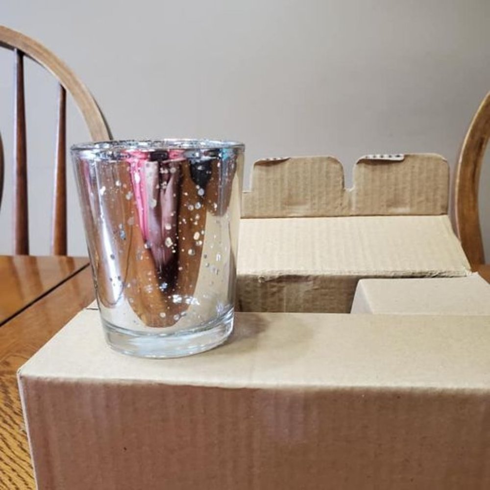 2" Silver Mercury Glass votive cups